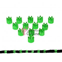 Inele din metal pentru codite afro RNG22CC Verde, Set 10 bucati